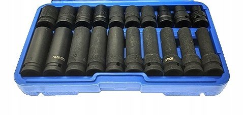 Falon-Tech zestaw nasadek udarowych 10-19 mm 1/2" długie + krótkie 20 el.