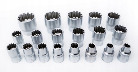 Zestaw kluczy nasadowych spline 19el. Falon-Tech FT1912