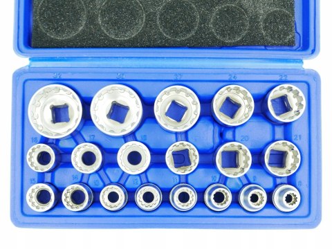 Zestaw kluczy nasadowych spline 19el. Falon-Tech FT1912
