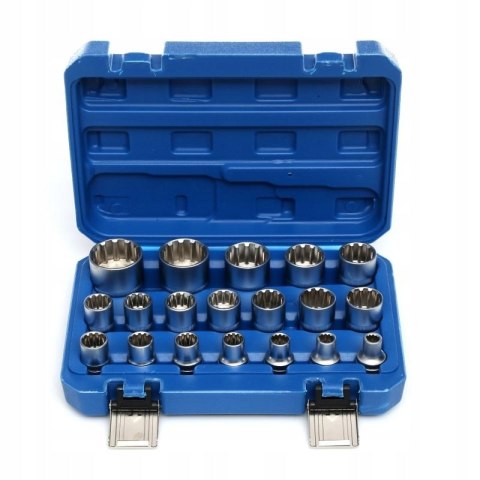 Klucz nasadowy Kraft&Dele 19 nasadek E-Torx 1/2'' 8-32 mm