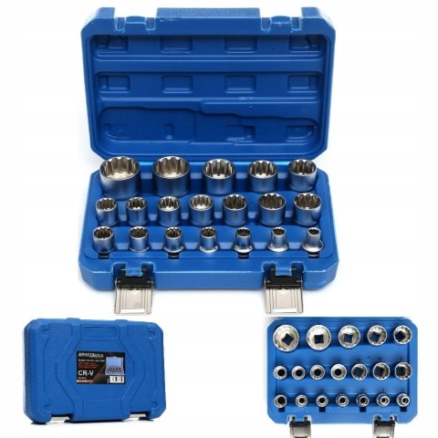 Klucz nasadowy Kraft&Dele 19 nasadek E-Torx 1/2'' 8-32 mm