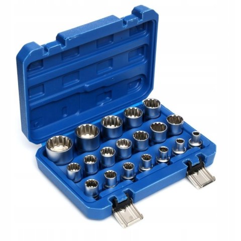 Klucz nasadowy Kraft&Dele 19 nasadek E-Torx 1/2'' 8-32 mm
