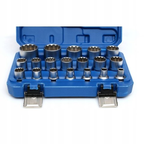 Klucz nasadowy Kraft&Dele 19 nasadek E-Torx 1/2'' 8-32 mm