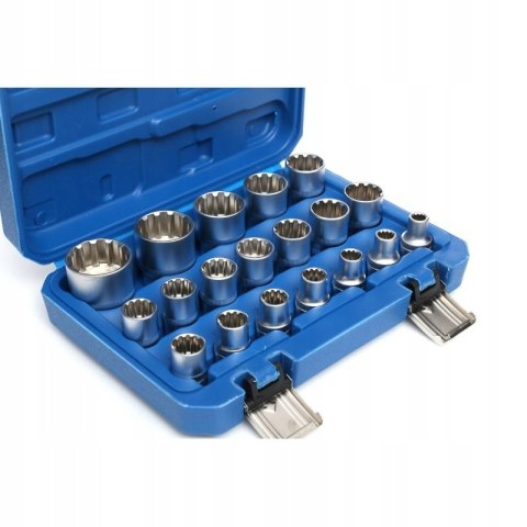 Klucz nasadowy Kraft&Dele 19 nasadek E-Torx 1/2'' 8-32 mm