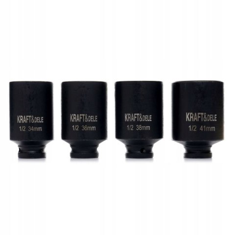 KRAFT&DELE ZESTAW NASADEK UDAROWYCH 1/2" 6- kątne 34-41mm 4SZT KD11754
