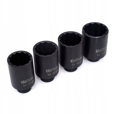 KRAFT&DELE ZESTAW NASADEK UDAROWYCH 1/2" 6- kątne 34-41mm 4SZT KD11754