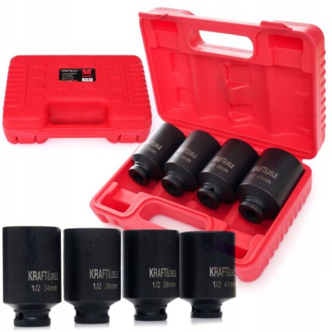 KRAFT&DELE ZESTAW NASADEK UDAROWYCH 1/2" 6- kątne 34-41mm 4SZT KD11754