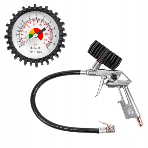 Pistolet do pompowania kół Falon-Tech z manometrem 12 bar