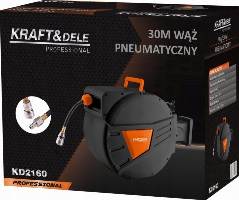 Wąż pneumatyczny zwijany 30m+2m 1/4" PVC solidna
