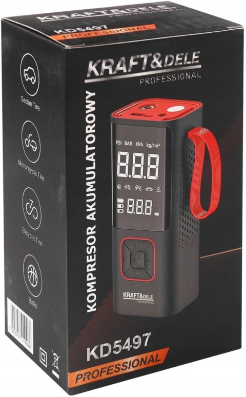 Kompresor akumulatorowy Kraft&Dele 10 bar 7800 mAh z latarką LED