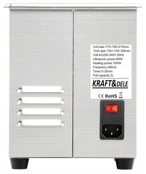 Myjka ultradźwiękowa Kraft&Dele 2000 ml 60W do czyszczenia części