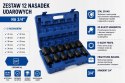ZESTAW NASADEK UDAROWYCH 24-41 MM NASADKI UDAROWE 3/4 Cr-V KLUCZE NASADOWE