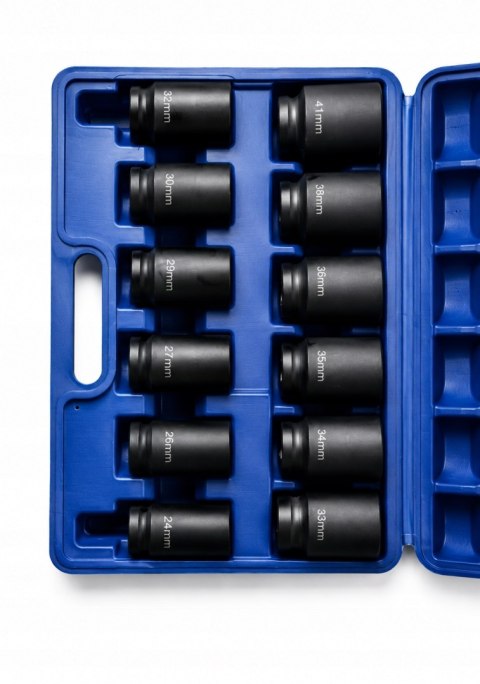 ZESTAW NASADEK UDAROWYCH 24-41 MM NASADKI UDAROWE 3/4 Cr-V KLUCZE NASADOWE