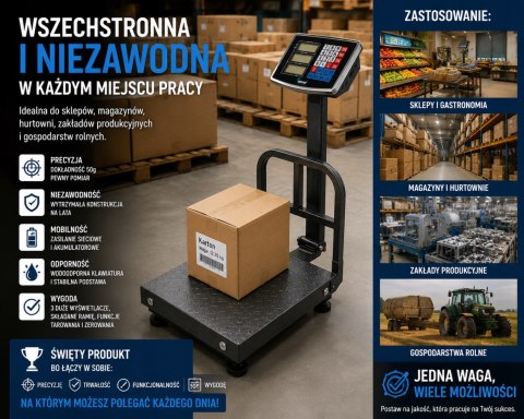 150KG WAGA MAGAZYNOWA PRZEMYSŁOWA TOWAROWA SKLEPOWA PLATFORMOWA MOCNA LCD