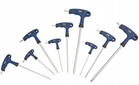KLUCZE WKRĘTAKI MŁOTKI TORX TYP T ZESTAW T10-T50 9 el KLUCZE WKRĘTAKI MŁOTKI TORX TYP T ZESTAW T10-T50 9 el