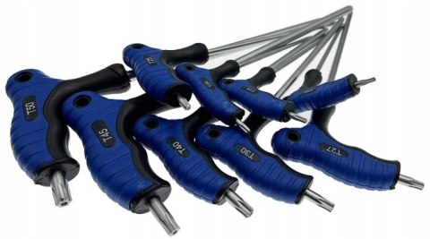 KLUCZE WKRĘTAKI MŁOTKI TORX TYP T ZESTAW T10-T50 9 el KLUCZE WKRĘTAKI MŁOTKI TORX TYP T ZESTAW T10-T50 9 el