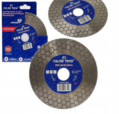 TARCZA 125mm DIAMENTOWA DO PŁYTEK GRESU GLAZURY SZLIFOWANIA CIĘCIA 45° TARCZA 125mm DIAMENTOWA DO PŁYTEK GRESU GLAZURY SZLIFOWANIA CIĘCIA 45°