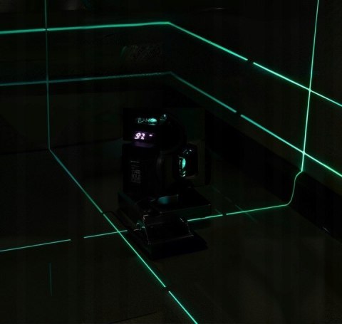POZIOMICA LASEROWA LASER KRZYŻOWY ZIELONY SAMOPOZIOMUJĄCA LCD 360 2 BATERIE
