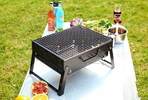 GRILL SKŁADANY TURYSTYCZNY WALIZKA PRZENOŚNY OGRODOWY WĘGLOWY Z UCHWYTEM GRILL SKŁADANY TURYSTYCZNY WALIZKA PRZENOŚNY OGRODOWY WĘGLOWY Z UCHWYTEM