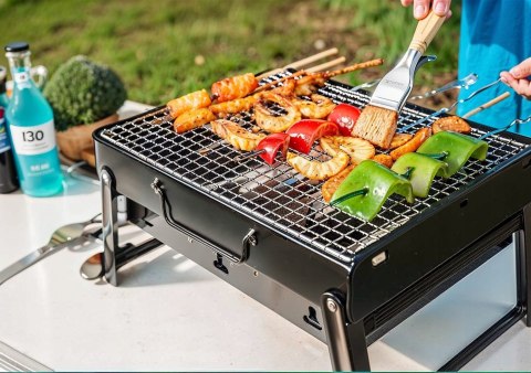 GRILL SKŁADANY TURYSTYCZNY WALIZKA PRZENOŚNY OGRODOWY WĘGLOWY Z UCHWYTEM GRILL SKŁADANY TURYSTYCZNY WALIZKA PRZENOŚNY OGRODOWY WĘGLOWY Z UCHWYTEM