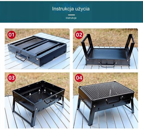 GRILL SKŁADANY TURYSTYCZNY WALIZKA PRZENOŚNY OGRODOWY WĘGLOWY Z UCHWYTEM GRILL SKŁADANY TURYSTYCZNY WALIZKA PRZENOŚNY OGRODOWY WĘGLOWY Z UCHWYTEM