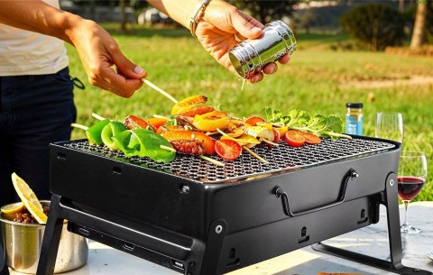 GRILL SKŁADANY TURYSTYCZNY WALIZKA PRZENOŚNY OGRODOWY WĘGLOWY Z UCHWYTEM GRILL SKŁADANY TURYSTYCZNY WALIZKA PRZENOŚNY OGRODOWY WĘGLOWY Z UCHWYTEM
