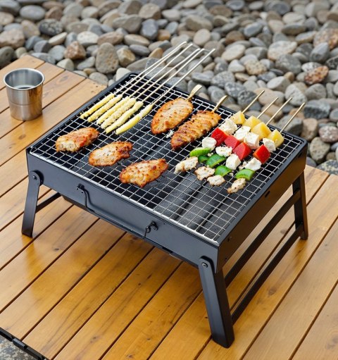 GRILL SKŁADANY TURYSTYCZNY WALIZKA PRZENOŚNY OGRODOWY WĘGLOWY Z UCHWYTEM GRILL SKŁADANY TURYSTYCZNY WALIZKA PRZENOŚNY OGRODOWY WĘGLOWY Z UCHWYTEM