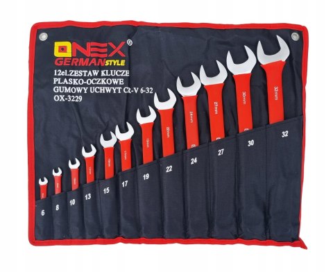 KLUCZE PŁASKO OCZKOWE 6-32mm 12el KLUCZE PŁASKIE ZESTAW KLUCZY Z GUMĄ KLUCZE PŁASKO OCZKOWE 6-32mm 12el KLUCZE PŁASKIE ZESTAW KLUCZY Z GUMĄ