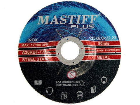 TARCZE DO SZLIFOWANIA METALU 125/6 mm MASTIFF TARCZE DO SZLIFOWANIA METALU 125/6 mm MASTIFF