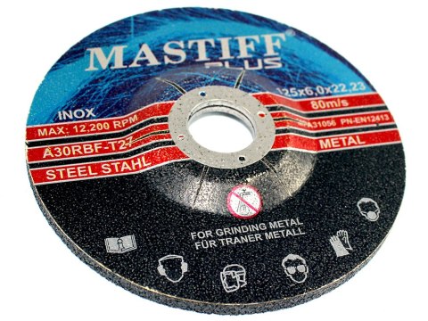 TARCZE DO SZLIFOWANIA METALU 125/6 mm MASTIFF TARCZE DO SZLIFOWANIA METALU 125/6 mm MASTIFF