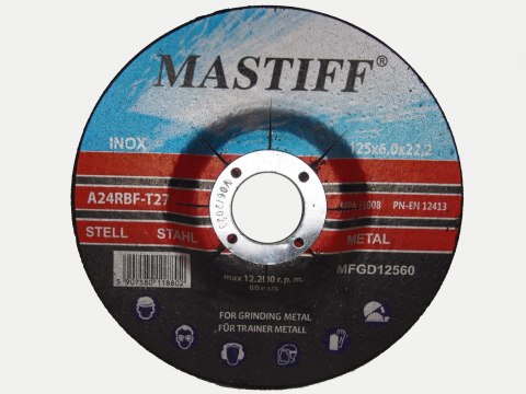 TARCZE DO SZLIFOWANIA METALU 125/6 mm MASTIFF TARCZE DO SZLIFOWANIA METALU 125/6 mm MASTIFF