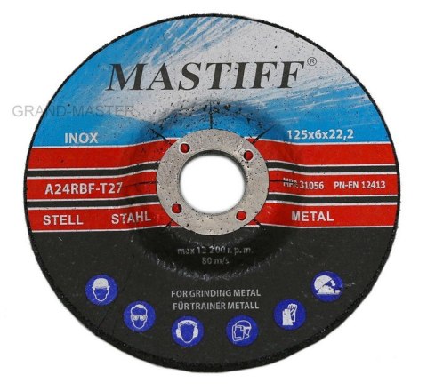 TARCZE DO SZLIFOWANIA METALU 125/6 mm MASTIFF TARCZE DO SZLIFOWANIA METALU 125/6 mm MASTIFF
