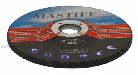 TARCZE DO SZLIFOWANIA METALU 125/6 mm MASTIFF TARCZE DO SZLIFOWANIA METALU 125/6 mm MASTIFF